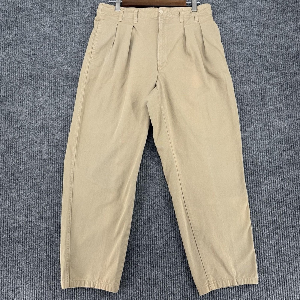 Vintage Guess Georges Marciano Pleated Pants 33 USA 90s Tan Trousers